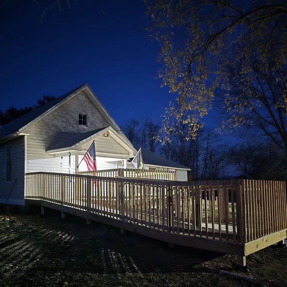 Custom accessible deck and ramp with handrails