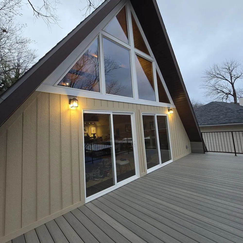 Custom deck and new siding installed on the same home