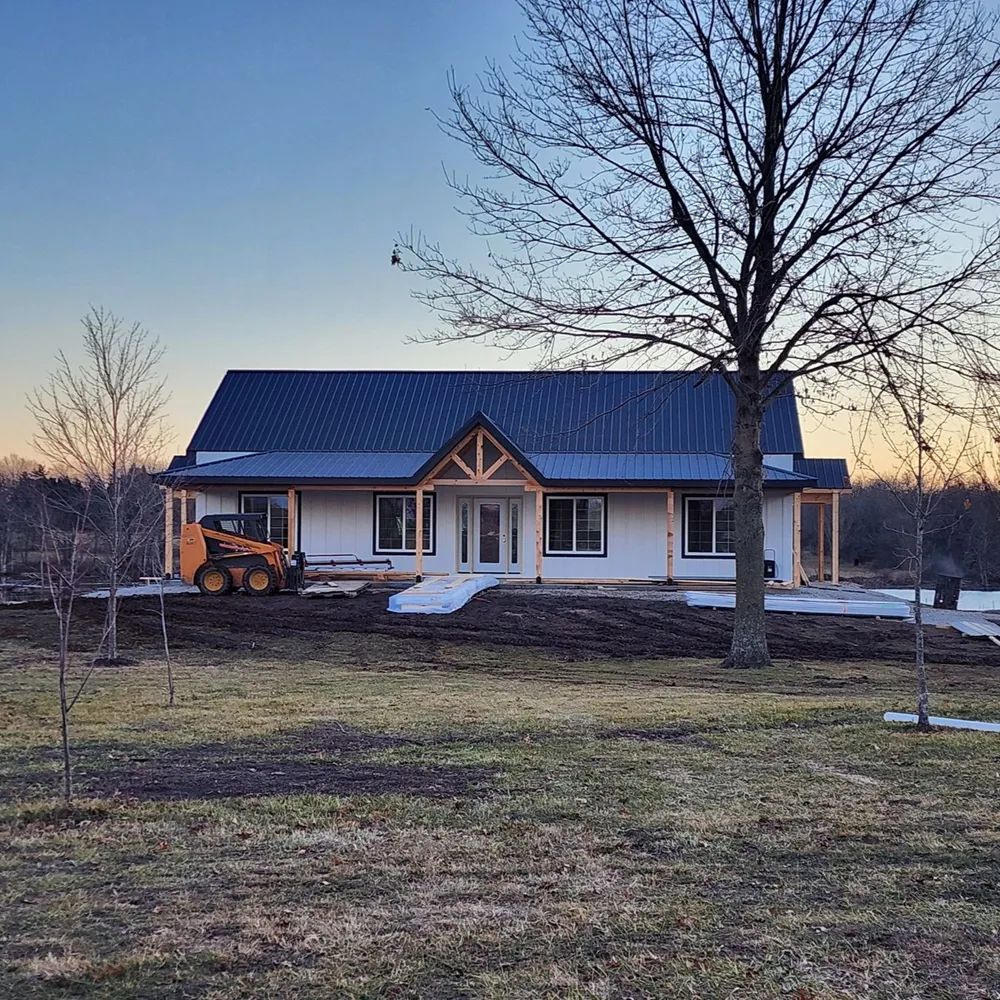 Custom house finished with a full metal roof
